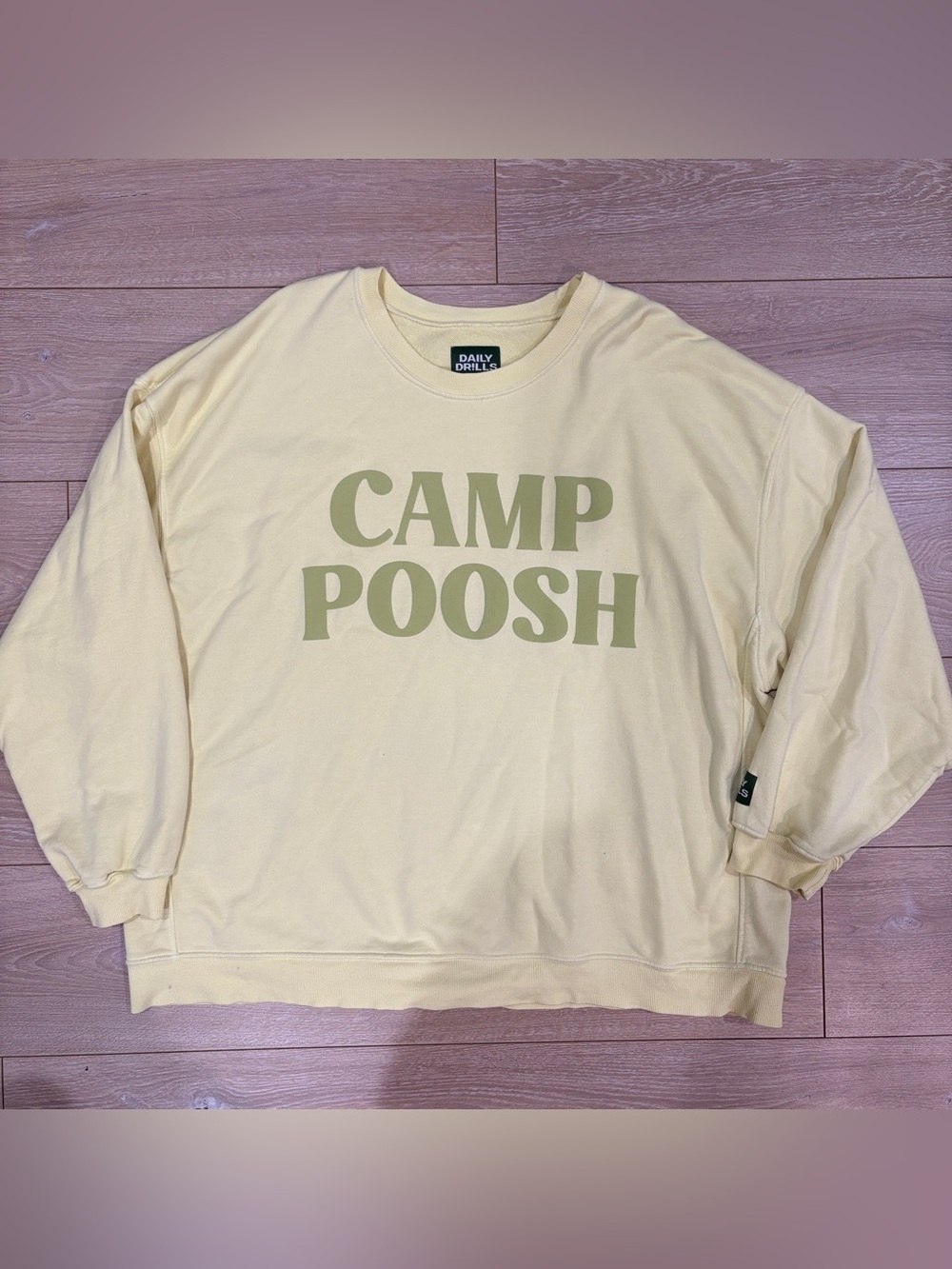 Daily Drills x Poosh CAMP POOSH Oversized Crewneck Sweatshirt M/L